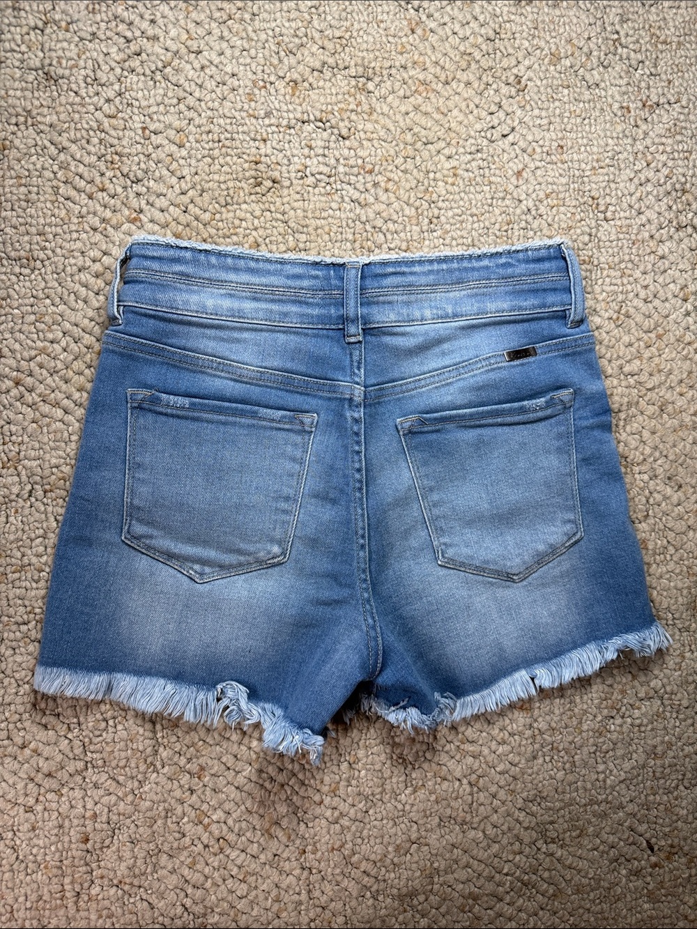 KanCan Light Blue Distressed Frayed Hem Jean Shorts - Picture 4 of 8